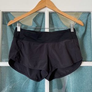 lululemon speed shorts black size 4
